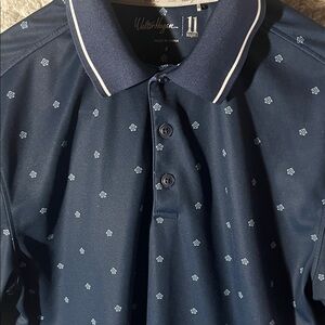 Walter Hagen Dark Blue Polo Gilf shirt with Sea Turtle Pattern 11 Majors Size S